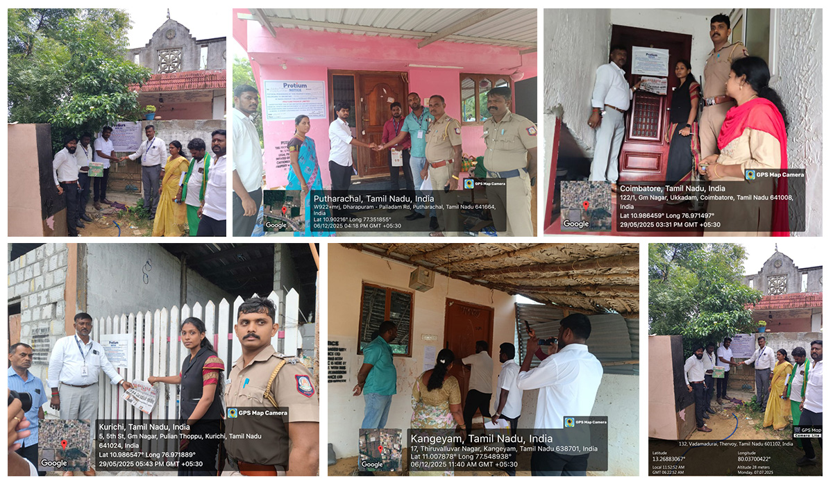 Protium team taking physical possession with police and government officials